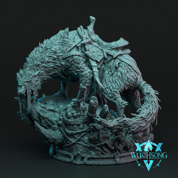 FACELESS KING ON DREADHOUND MOUNT - WITCHSONG MINIATURES 32MM