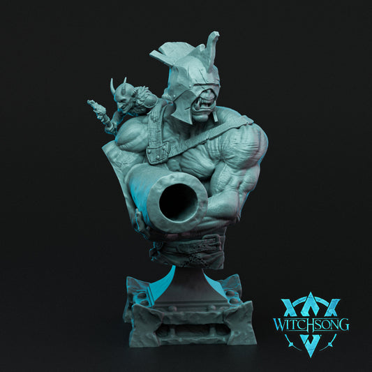 OGRE MORTAR SPECIALIST BUST - WITCHSONG MINIATURES