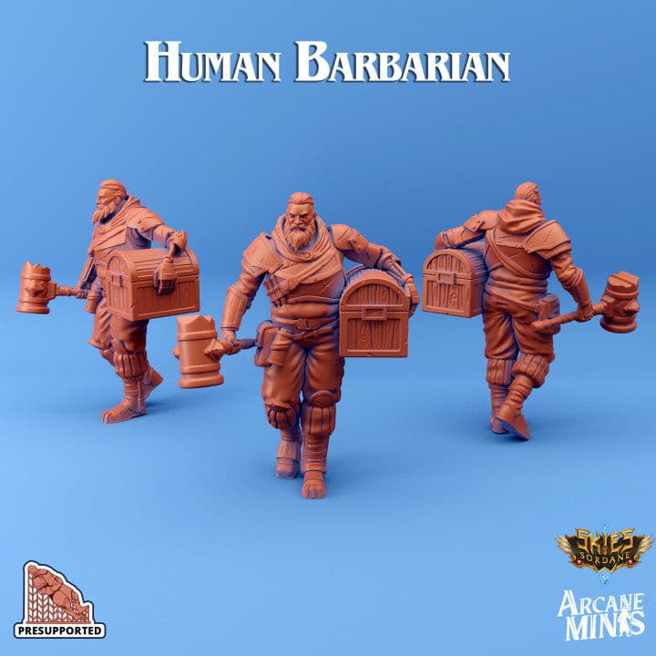 ARCANE MINIS: HUMAN BARBARIAN - SCRAPPER PIRATES 32MM - Miniature Mage - D&D MINIATURES AUSTRALIA, Human